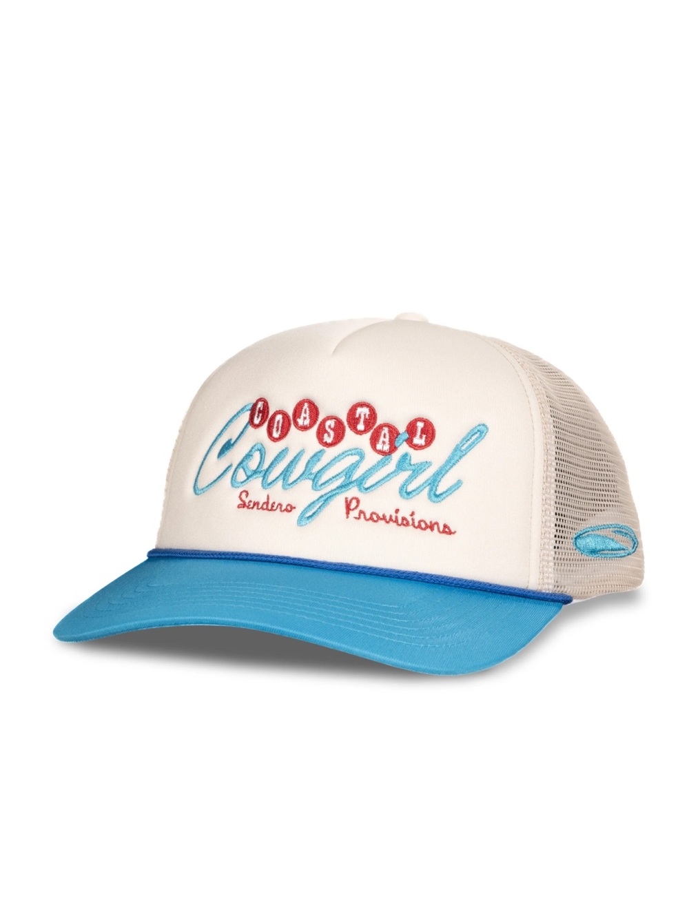 Coastal Cowgirl Cream & Blue Trucker Hat